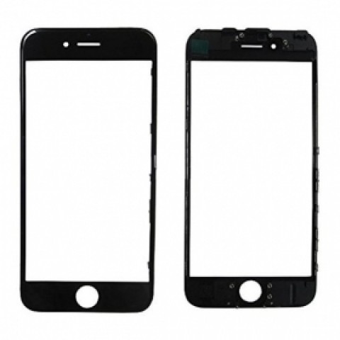 LCD stikliukas Apple iPhone 8 su rėmeliu ir OCA black (O)